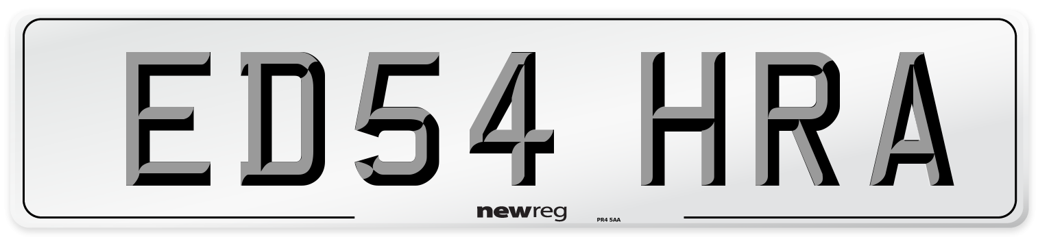 ED54 HRA Number Plate from New Reg
